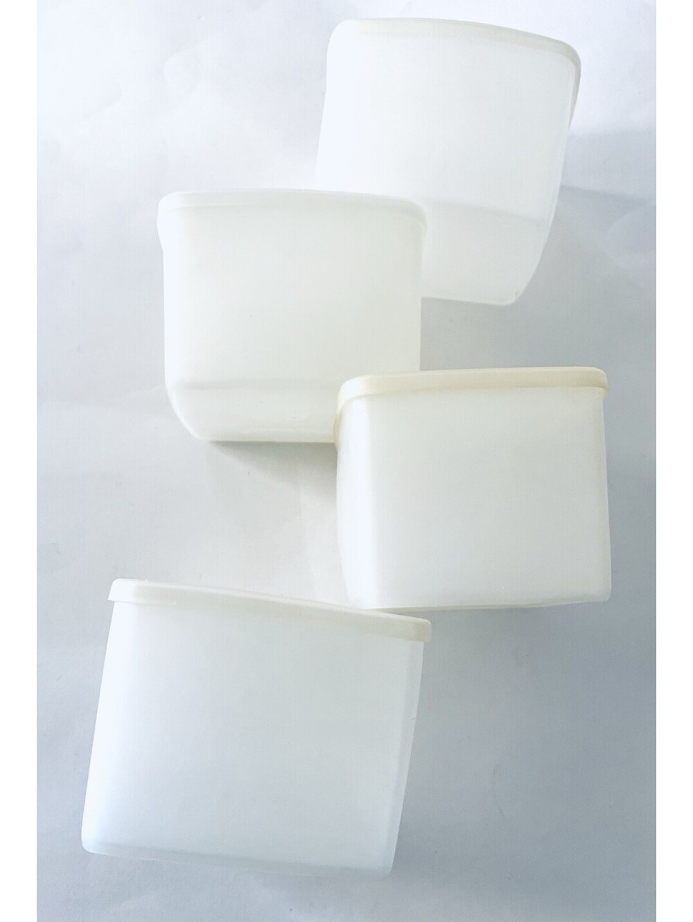 VTG Tupperware White Square Storage Containers Lot of 4 w/ Lids #312 #310 USA